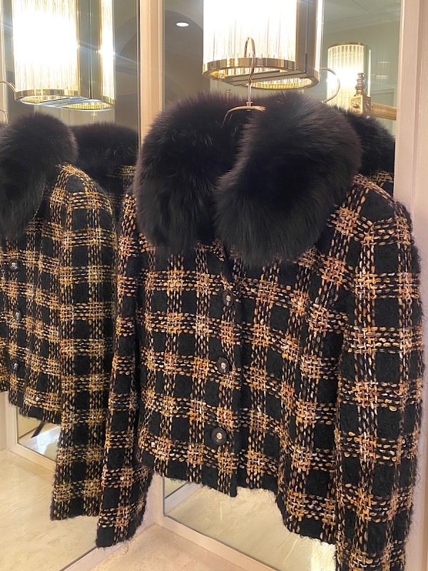 【vintage】Courreges/tweed fur coat