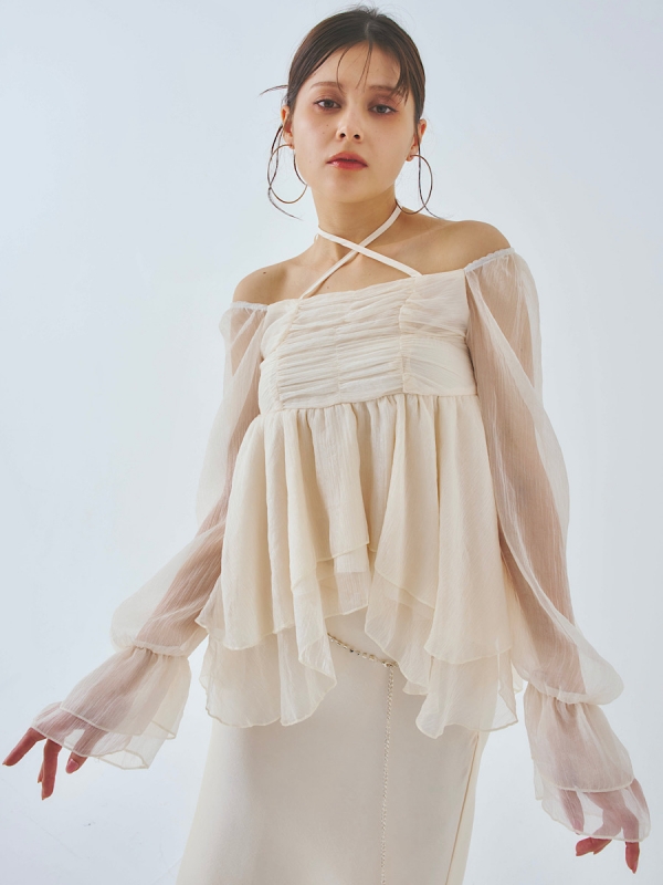 ruffle chiffon blouse