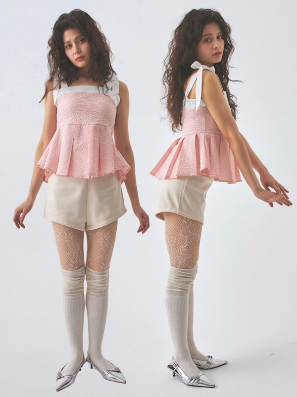 jacquard bicolor tops