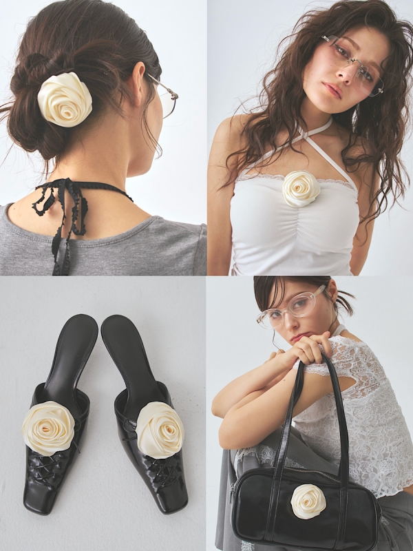 satin rose motif